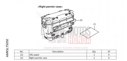 KIT,R PANNIER CASE (AL) CRF1100DN de 2022
